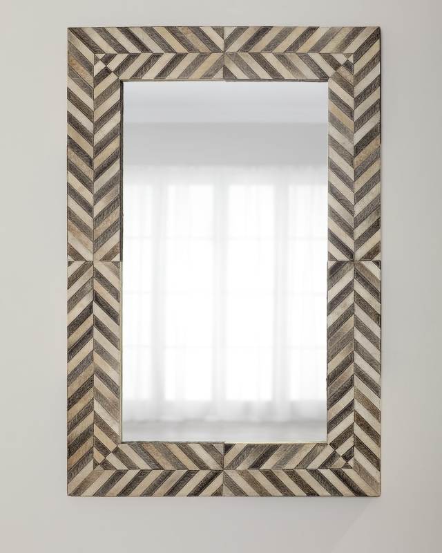 Hair on Hide Framed Mirror